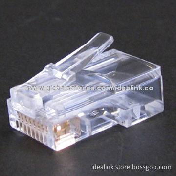 RJ45 Modular Plug, Meets Cat5e/Cat6 UTP, 8P8C, Suitable for Stranded Wire, 50U Gold PlatingNew